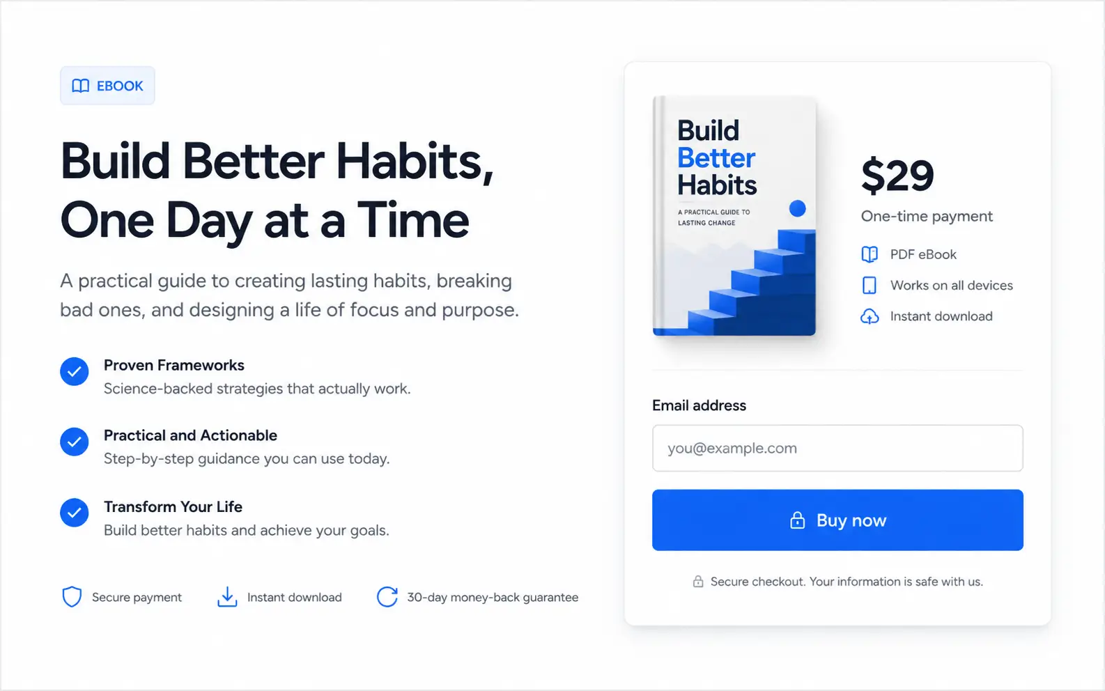 Digital product sales page built on North Commerce